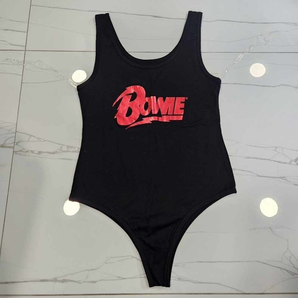 EUC Recycled Karma David Bowie Lightening Bolt Graphic Bodysuit Size Large - Picture 4 of 9